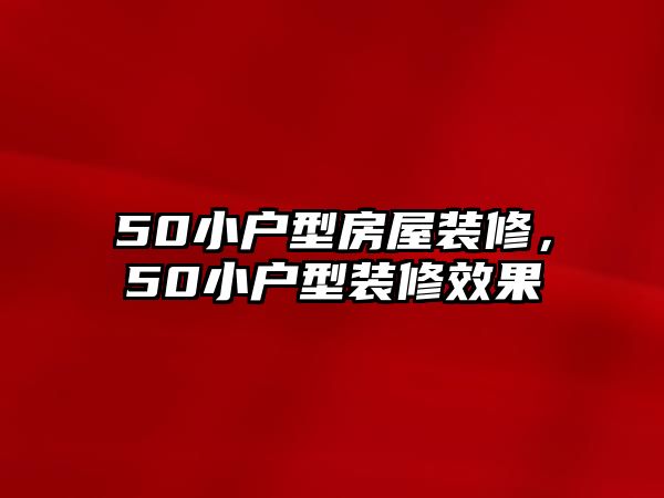 50小戶型房屋裝修，50小戶型裝修效果