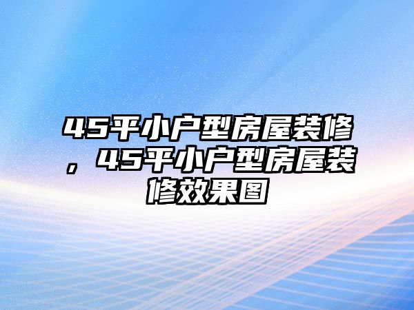 45平小戶型房屋裝修，45平小戶型房屋裝修效果圖