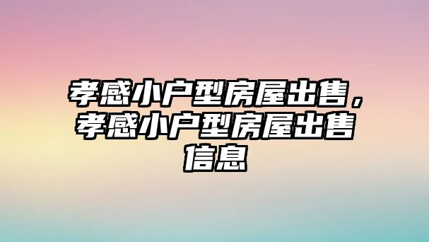 孝感小戶型房屋出售，孝感小戶型房屋出售信息